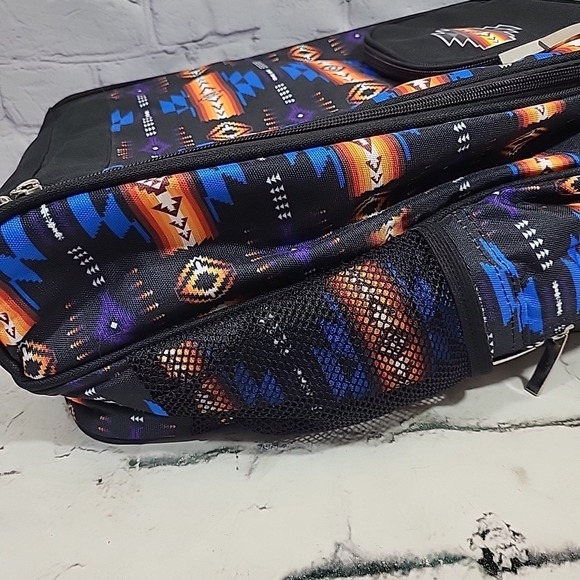 Southwest Aztec Print Backpack By Nu Trendz Insulated Picnic Hiking NEW Flaw - Picture 4 of 11